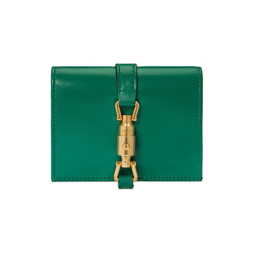 Gucci Jackie 1961 Card Case Wallet in Emerald Green